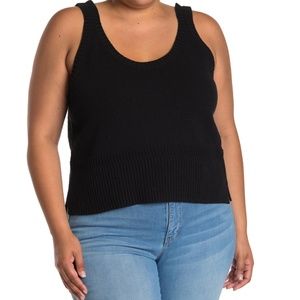Madewell Knit Scoop Neck Tank Top in True Black